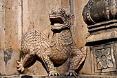 Elaborate figures carved in stucco decorate the ancient stupas, Kakku Buddhist Ruins. Shan State in Myanmar (Burma). 